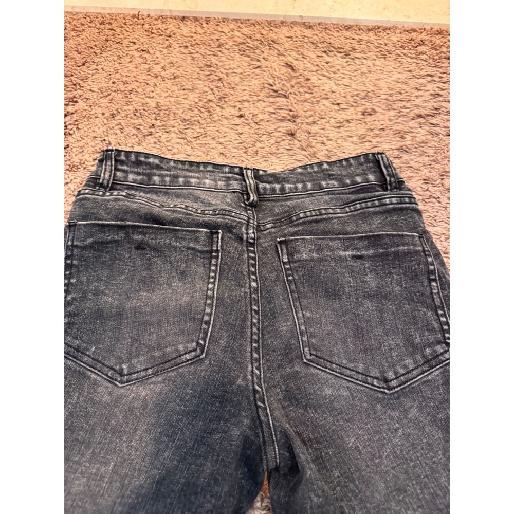 OAT New York Black Cropped Straight Leg Jeans Raw Hem Women's Size 26 - Picture 6 of 6
